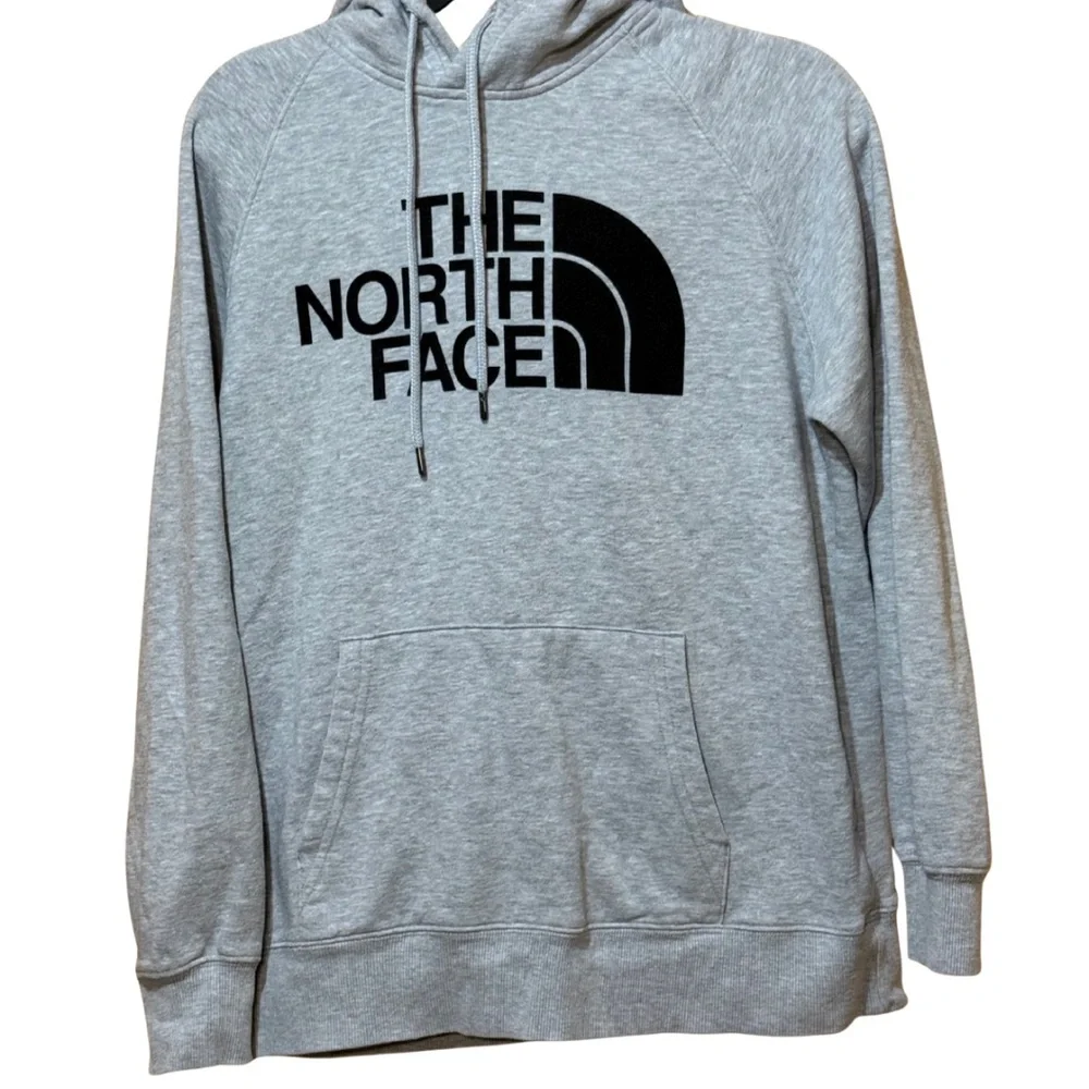 The North Face Gray Hoodie‎ Sweatshirt Women’s Medium Drawstring Cotton Blend